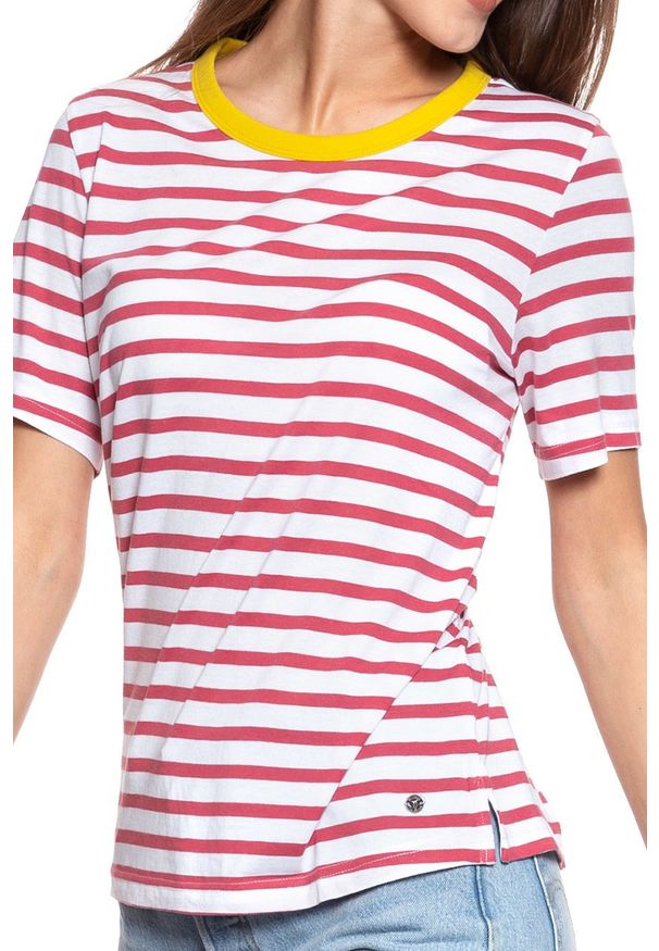 Mustang - MUSTANG T SHIRT DAMSKI Alina Stripe Tee 1009421 11721. Wzór: paski