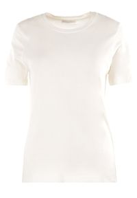 Born2be - Biały T-shirt Akisistae. Kolekcja: plus size. Kolor: biały. Materiał: bawełna, materiał, dzianina. Długość rękawa: krótki rękaw. Długość: krótkie