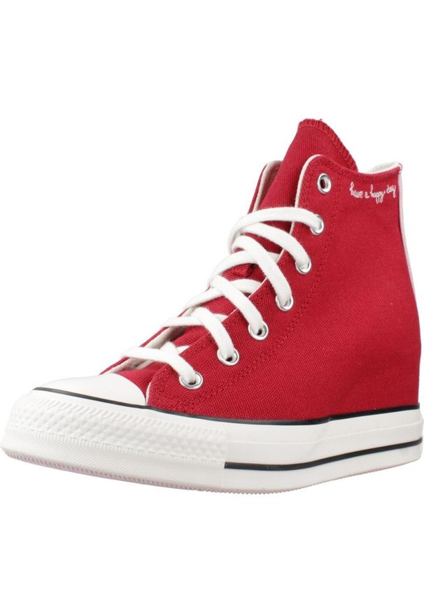 Tenisówki Converse Model Chuck Taylor All Star Wedge Kolor Bordeaux. Kolor: czerwony. Materiał: tkanina