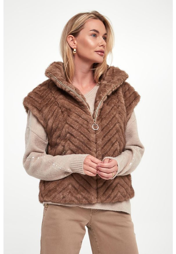 Joseph Ribkoff - Kamizelka damska futrzana JOSEPH RIBKOFF. Materiał: futro