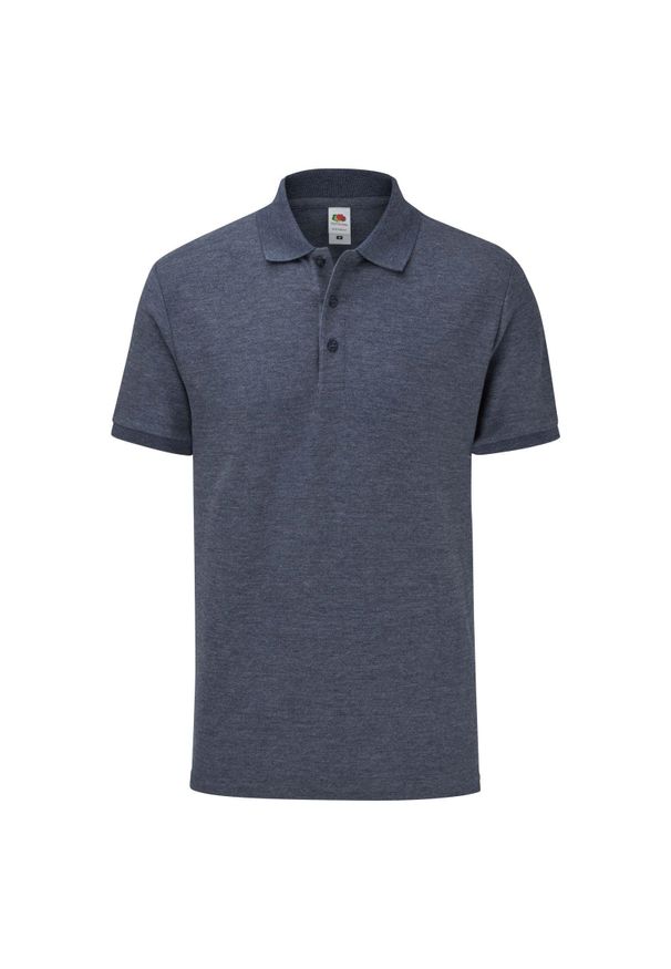 FRUIT OF THE LOOM - Koszulka Polo Męska Dopasowana. Typ kołnierza: polo. Kolor: niebieski. Materiał: poliester, bawełna