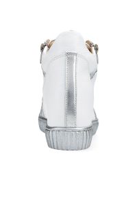 Arturo Vicci - Sneakersy biało srebrne na koturnie. Zapięcie: sznurówki. Kolor: biały. Materiał: skóra. Obcas: na koturnie #3