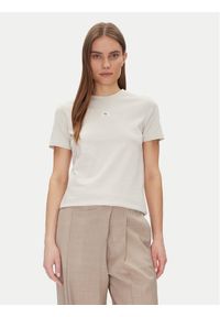 Calvin Klein Jeans T-Shirt J20J225243 Beżowy Regular Fit. Kolor: beżowy. Materiał: bawełna