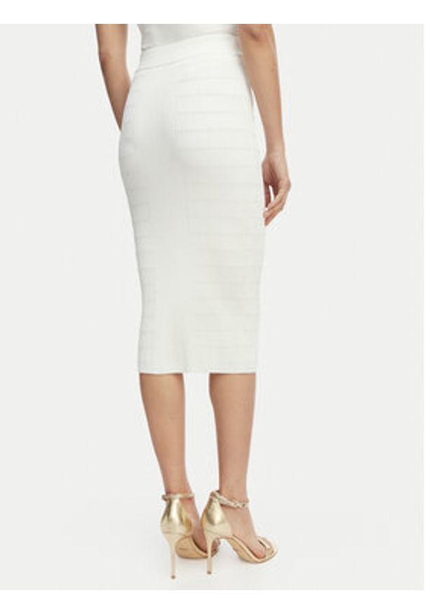 Guess Spódnica ołówkowa W5YD66 Z0130 Biały Slim Fit. Kolor: biały. Materiał: wiskoza