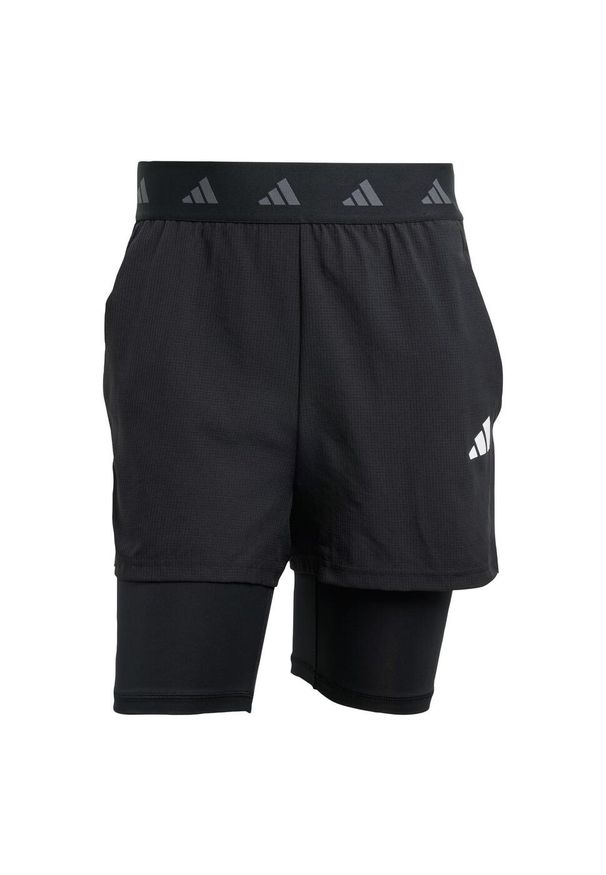 Adidas - Szorty Gym+ 2-in-1. Kolor: czarny. Materiał: materiał. Technologia: ClimaCool (Adidas). Sport: fitness
