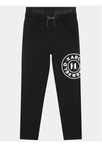 Karl Lagerfeld Kids Spodnie dresowe Z24164 D Czarny Regular Fit. Kolor: czarny. Materiał: bawełna