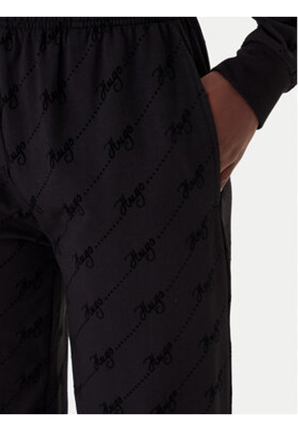 Hugo - HUGO Spodnie dresowe Lokky 50545211 Czarny Regular Fit. Kolor: czarny. Materiał: bawełna, dresówka