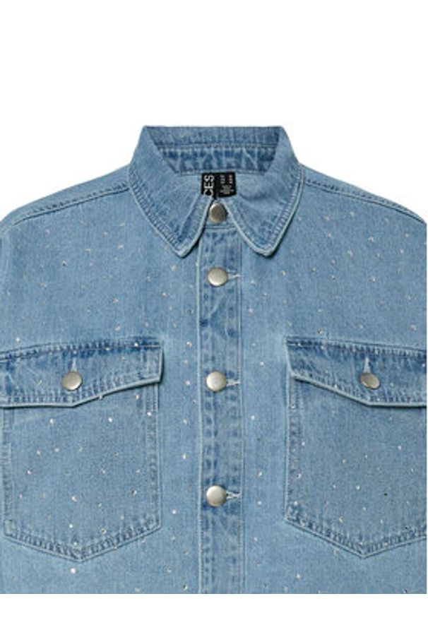 Pieces Kurtka jeansowa Tamra 17157410 Niebieski Regular Fit. Kolor: niebieski. Materiał: bawełna