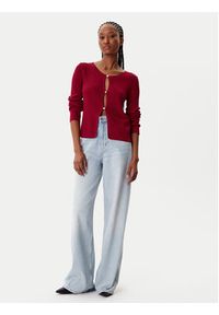 Morgan Kardigan 252-MIZOR Czerwony Slim Fit. Kolor: czerwony. Materiał: wiskoza #5