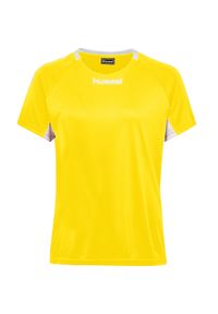 Koszulka sportowa z krótkim rękawem damska Hummel Core Team Jersey Woman S/S. Kolor: żółty. Materiał: jersey. Długość rękawa: krótki rękaw. Długość: krótkie