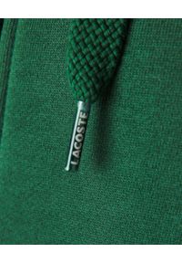 Lacoste - LACOSTE - Zielona bluza z kapturem. Typ kołnierza: kaptur. Kolor: zielony. Materiał: materiał. Wzór: haft