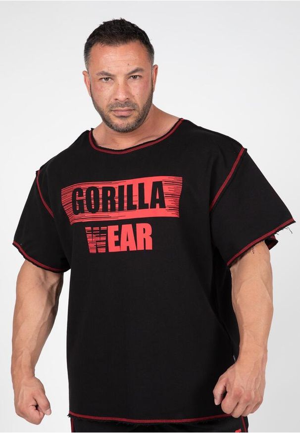 GORILLA WEAR - Wallace Top do ćwiczeń - Czarny/Czerwony. Kolor: czerwony. Sport: fitness