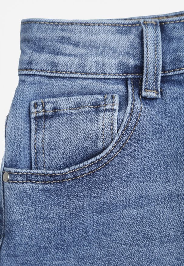 Born2be - Niebieskie Bawełniane Szorty Jeansowe Bermudy z Wysokim Stanem Avariel. Okazja: na randkę, na co dzień. Stan: podwyższony. Kolekcja: plus size. Kolor: niebieski. Materiał: jeans, bawełna. Styl: elegancki, casual, klasyczny