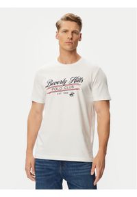 Beverly Hills Polo Club T-Shirt P-SS26M-TS1302 Biały Regular Fit. Typ kołnierza: polo. Kolor: biały. Materiał: bawełna #1