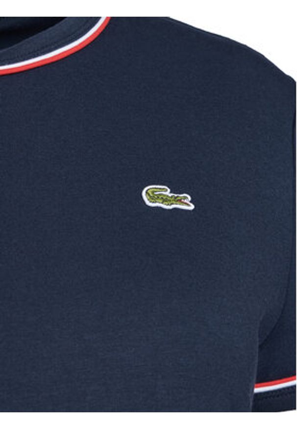 Lacoste T-Shirt TF5289 Granatowy Slim Fit. Kolor: niebieski. Materiał: bawełna