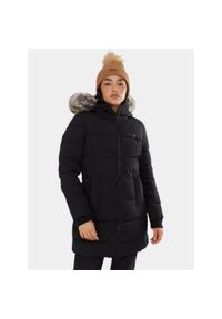 FUNDANGO - Płaszcz Zimowy Damski Fundango Melody. Kolor: czarny. Materiał: syntetyk, puch, futro. Sezon: zima. Sport: turystyka piesza #1