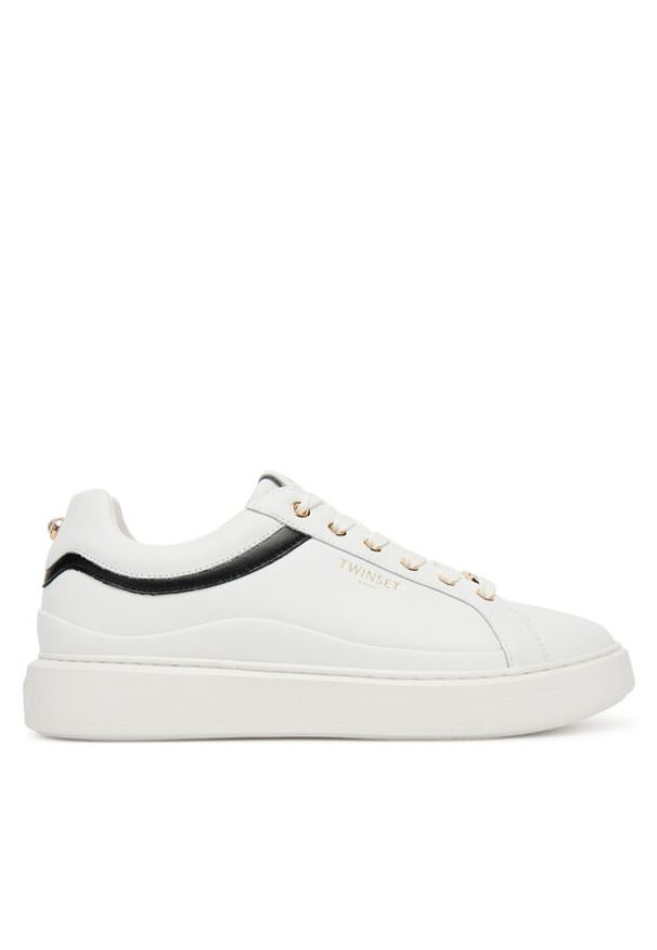TwinSet - TWINSET Sneakersy 252TCP020 Biały. Kolor: biały. Materiał: skóra
