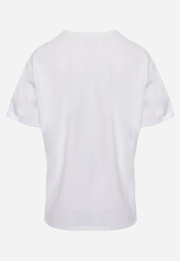 Renee - Biały Bawełniany T-shirt o Kroju Oversize Neduna. Okazja: na co dzień. Kolor: biały. Materiał: bawełna. Styl: casual, elegancki