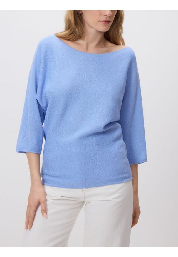 Reserved - Sweter z wiskozą - jasnoniebieski. Kolor: niebieski. Materiał: wiskoza
