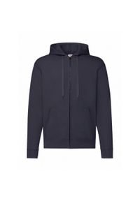 FRUIT OF THE LOOM - Męska Klasyczna Bluza Z Kapturem. Typ kołnierza: kaptur. Kolor: niebieski