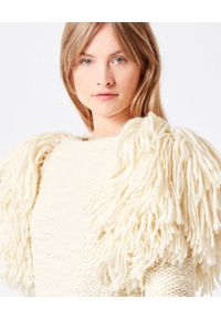 ISABEL MARANT - Wełniany sweter z frędzlami Sully. Kolor: beżowy. Materiał: wełna. Długość rękawa: długi rękaw. Długość: długie. Wzór: aplikacja #3