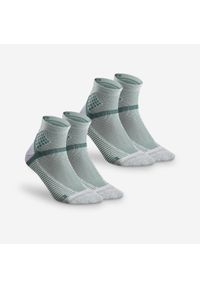 quechua - Skarpety turystyczne Quechua Hike 500 mid x 2 pary. Kolor: zielony. Materiał: poliamid, elastan. Wzór: ze splotem. Sport: turystyka piesza