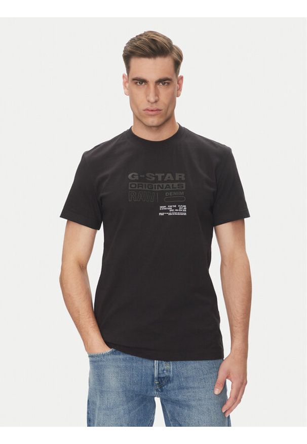 G-Star RAW - G-Star Raw T-Shirt Originals D26044-C336 Czarny Regular Fit. Kolor: czarny. Materiał: bawełna