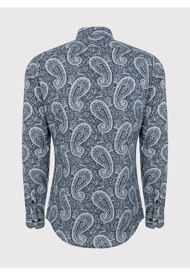 Pako Lorente - PAKO LORENTE – Męska czarna koszula we wzór paisley. Kolor: czarny. Materiał: bawełna. Wzór: paisley