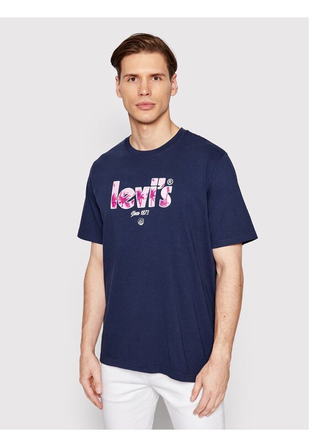 Levi's® T-Shirt 16143-0623 Granatowy Regular Fit. Kolor: niebieski. Materiał: bawełna