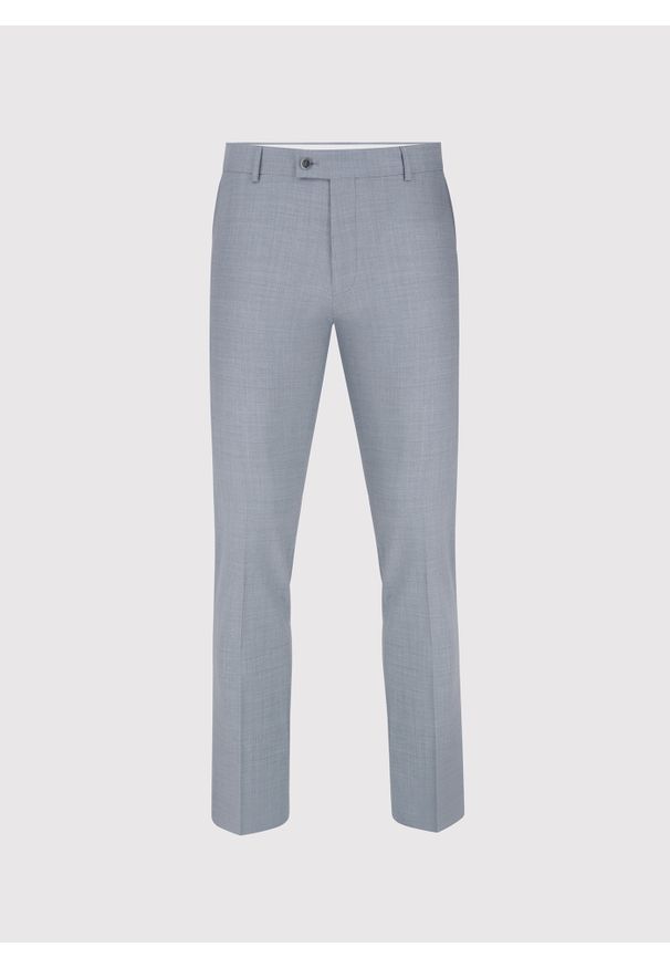 Pako Lorente - PAKO LORENTE – Gładkie szare spodnie garniturowe. Okazja: na spotkanie biznesowe. Kolor: szary. Materiał: wełna, poliester. Wzór: gładki. Styl: biznesowy