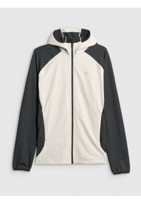 4f - 4F Bluza do biegania regular z kapturem męska - czarna S. Typ kołnierza: kaptur. Kolor: czarny. Materiał: materiał #1