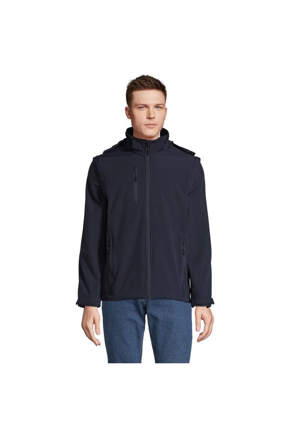 SOL'S - Kurtka Soft Shell Dla Dorosłych Unisex Falcon 3 W 1. Kolor: niebieski. Sport: turystyka piesza