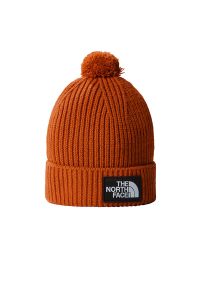 Czapka The North Face Logo Box Pompon Beanie 0A3FN31I01 - brązowa. Kolor: brązowy. Materiał: akryl, dzianina. Sezon: zima. Styl: klasyczny