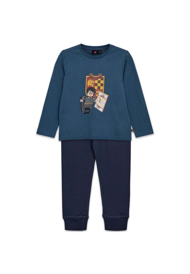Piżama Dziecięca Bio Bawełna LEGO Harry Potter Aris 710 Niebieska. Kolor: niebieski. Materiał: bawełna. Długość rękawa: długi rękaw. Wzór: nadruk. Sezon: lato