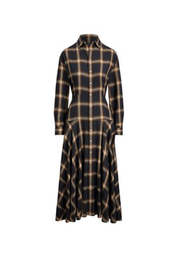 Polo Ralph Lauren Sukienka koszulowa 211A12167001 Brązowy A-Line Fit. Typ kołnierza: polo. Kolor: brązowy. Materiał: bawełna, lyocell. Typ sukienki: koszulowe