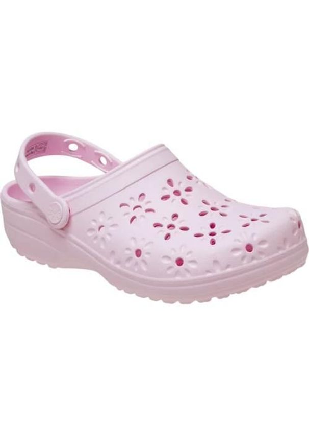 Buty do chodzenia damskie Crocs Classic Floral Cut Out Clog. Kolor: różowy. Materiał: syntetyk, materiał