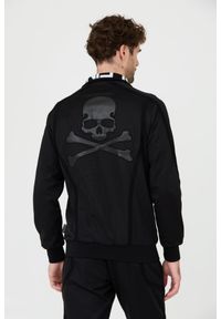 Philipp Plein - PHILIPP PLEIN Czarna męska bluza dresowa Jogging Zipped Jacket, Rozmiar M. Kolor: czarny. Materiał: dresówka