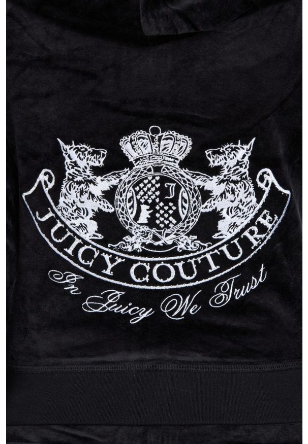 Juicy Couture - JUICY COUTURE Czarna bluza Heritage Dog Crest Robyn Hoodie. Kolor: czarny
