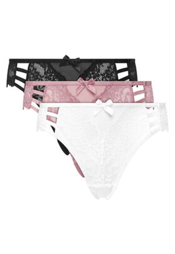 Hunkemöller Komplet 3 par fig brazylijskich 302720 Kolorowy. Materiał: syntetyk. Wzór: kolorowy
