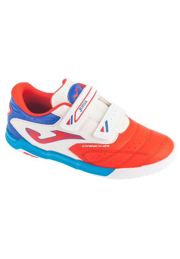 Joma - Buty halowe do piłki nożnej chłopięce, Cancha Jr 26 CAJS IN. Kolor: czerwony. Sport: piłka nożna