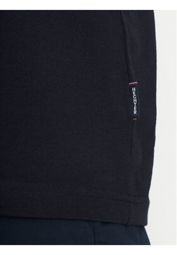 Hechter Paris T-Shirt 74006 100912 Granatowy Regular Fit. Kolor: niebieski. Materiał: bawełna