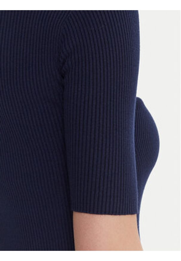 Kontatto Golf 3M0821C Granatowy Slim Fit. Typ kołnierza: golf. Kolor: niebieski. Materiał: syntetyk