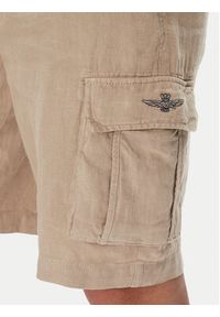 Aeronautica Militare Szorty materiałowe 251BE254CT3508 Beżowy Regular Fit. Kolor: beżowy. Materiał: len