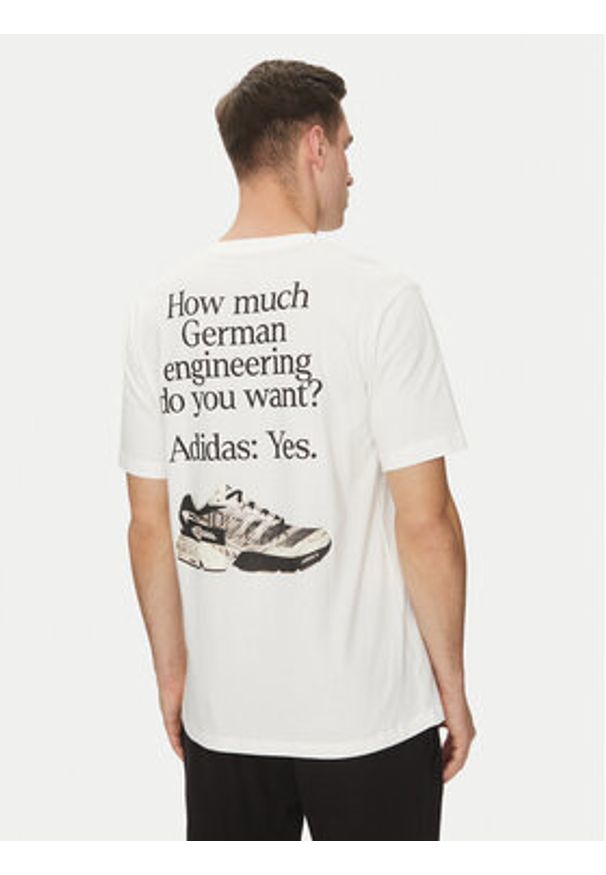 Adidas - adidas T-Shirt German Engineering Graphic JP1527 Biały Regular Fit. Kolor: biały. Materiał: bawełna