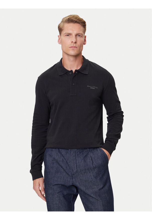 Marc O'Polo Denim Polo 5000007204 Czarny Regular Fit. Typ kołnierza: polo. Kolor: czarny. Materiał: bawełna