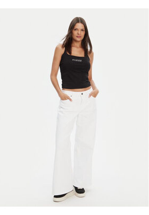 Guess Top V5GP22 J1314 Czarny Regular Fit. Kolor: czarny. Materiał: bawełna