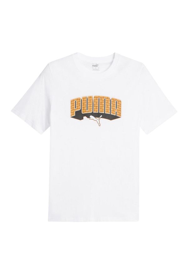 Puma - Męska Koszulka Z Grafiką Hip Hop. Kolor: biały