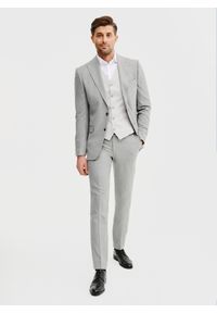 Pako Lorente - PAKO LORENTE – Jednorzędowa szara kamizelka. Kolor: szary. Materiał: poliester, wiskoza. Styl: elegancki, młodzieżowy #8