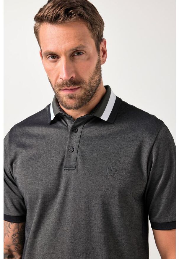 JAY-PI - Męska Koszulka polo golf rękaw 1/2 QuickDry TwoTone do rozm. 7XL. Typ kołnierza: polo, golf. Kolekcja: plus size. Kolor: czarny. Materiał: materiał, poliester, bawełna. Styl: sportowy