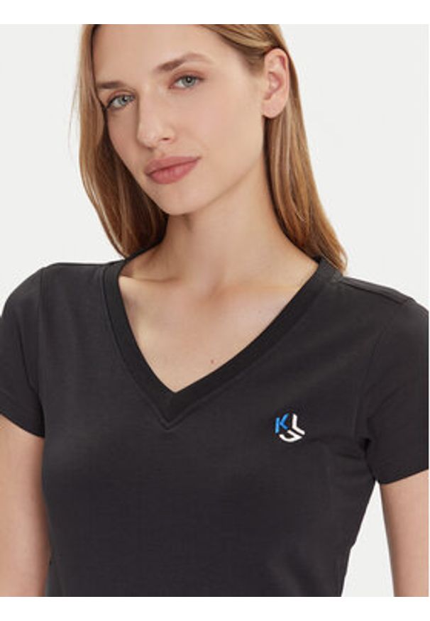 Karl Lagerfeld Jeans T-Shirt A2W17097 Czarny Regular Fit. Kolor: czarny. Materiał: bawełna